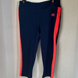North face navy blue and orange workout leggings size small